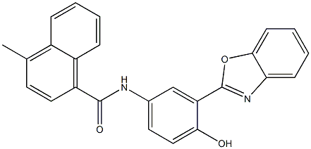 N-[3-(1,3-benzoxazol-2-yl)-4-hydroxyphenyl]-4-methyl-1-naphthamide Struktur