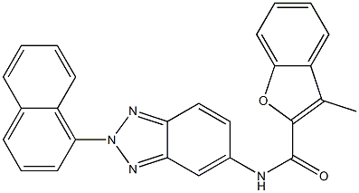 3-methyl-N-[2-(1-naphthyl)-2H-1,2,3-benzotriazol-5-yl]-1-benzofuran-2-carboxamide Structure