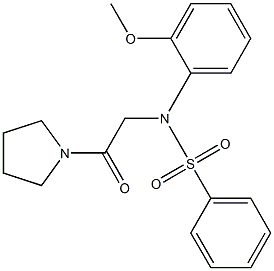 N-(2-methoxyphenyl)-N-[2-oxo-2-(1-pyrrolidinyl)ethyl]benzenesulfonamide 化学構造式