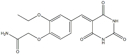 2-{2-ethoxy-4-[(2,4,6-trioxotetrahydro-5(2H)-pyrimidinylidene)methyl]phenoxy}acetamide Struktur