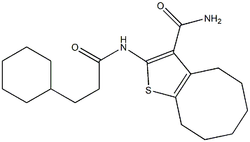 2-[(3-cyclohexylpropanoyl)amino]-4,5,6,7,8,9-hexahydrocycloocta[b]thiophene-3-carboxamide,353475-49-7,结构式