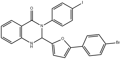 2-[5-(4-bromophenyl)-2-furyl]-3-(4-iodophenyl)-2,3-dihydro-4(1H)-quinazolinone Structure