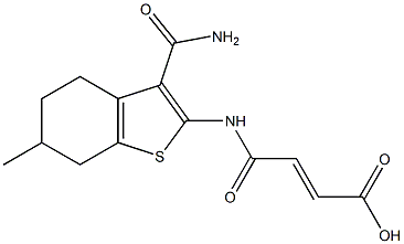 4-{[3-(aminocarbonyl)-6-methyl-4,5,6,7-tetrahydro-1-benzothien-2-yl]amino}-4-oxo-2-butenoic acid 结构式