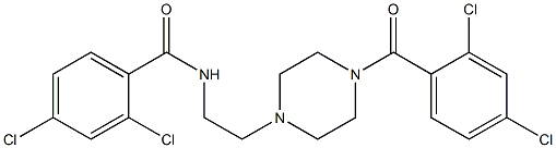 2,4-dichloro-N-{2-[4-(2,4-dichlorobenzoyl)-1-piperazinyl]ethyl}benzamide Struktur