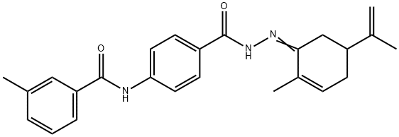 N-(4-{[2-(5-isopropenyl-2-methyl-2-cyclohexen-1-ylidene)hydrazino]carbonyl}phenyl)-3-methylbenzamide|