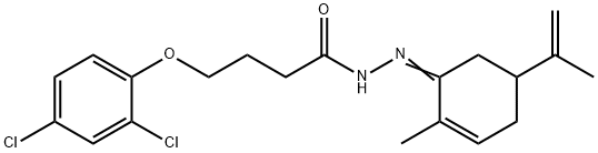 4-(2,4-dichlorophenoxy)-N'-(5-isopropenyl-2-methyl-2-cyclohexen-1-ylidene)butanohydrazide,355437-30-8,结构式