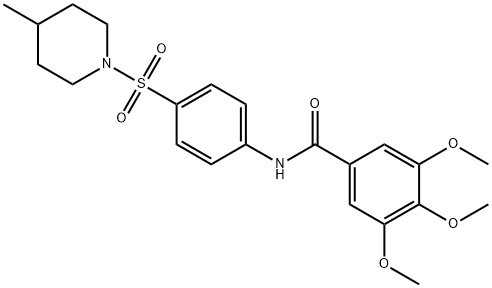 3,4,5-trimethoxy-N-{4-[(4-methyl-1-piperidinyl)sulfonyl]phenyl}benzamide Struktur