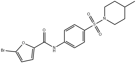 5-bromo-N-{4-[(4-methyl-1-piperidinyl)sulfonyl]phenyl}-2-furamide Structure