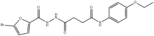 4-[2-(5-bromo-2-furoyl)hydrazino]-N-(4-ethoxyphenyl)-4-oxobutanamide 结构式