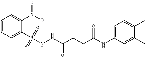 N-(3,4-dimethylphenyl)-4-{2-[(2-nitrophenyl)sulfonyl]hydrazino}-4-oxobutanamide|