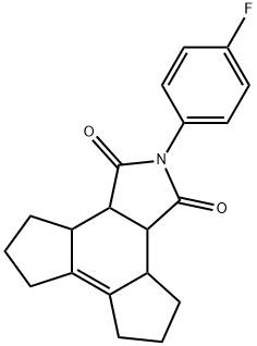 2-(4-fluorophenyl)-3a,3b,4,5,6,7,8,9,9a,9b-decahydro-1H-dicyclopenta[e,g]isoindole-1,3(2H)-dione Struktur