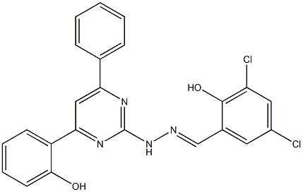 3,5-dichloro-2-hydroxybenzaldehyde [4-(2-hydroxyphenyl)-6-phenyl-2-pyrimidinyl]hydrazone Struktur