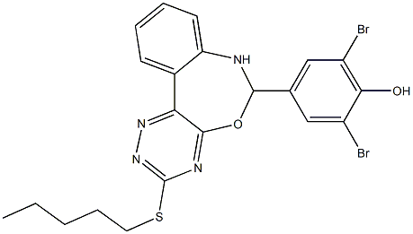 2,6-dibromo-4-[3-(pentylsulfanyl)-6,7-dihydro[1,2,4]triazino[5,6-d][3,1]benzoxazepin-6-yl]phenol|