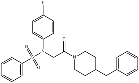 N-[2-(4-benzylpiperidin-1-yl)-2-oxoethyl]-N-(4-fluorophenyl)benzenesulfonamide Structure
