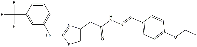 N'-(4-ethoxybenzylidene)-2-{2-[3-(trifluoromethyl)anilino]-1,3-thiazol-4-yl}acetohydrazide Struktur