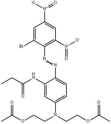 Propanamide, N-[5-[bis[2-(acetyloxy)ethyl]amino]-2-[2-(2-bromo-4,6-dinitrophenyl)diazenyl]phenyl]- Struktur