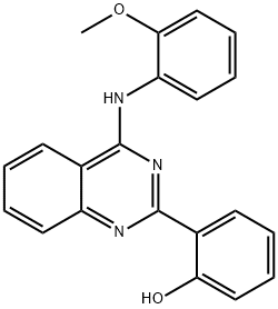 2-[4-(2-methoxyanilino)-2-quinazolinyl]phenol 化学構造式