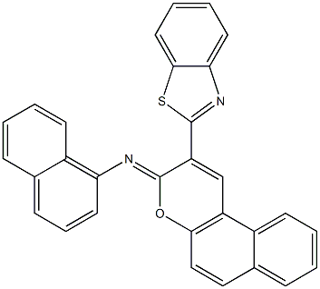 N-[2-(1,3-benzothiazol-2-yl)-3H-benzo[f]chromen-3-ylidene]-N-(1-naphthyl)amine,382160-45-4,结构式