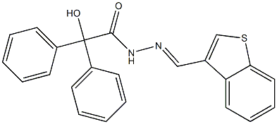 N'-(1-benzothien-3-ylmethylene)-2-hydroxy-2,2-diphenylacetohydrazide Struktur