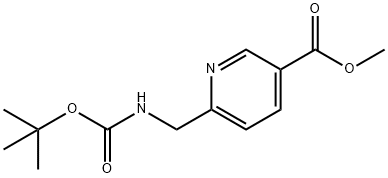 6-(((叔丁氧基羰基)氨基)甲基)烟酸甲酯,384831-57-6,结构式