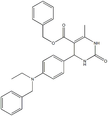 benzyl 4-{4-[benzyl(ethyl)amino]phenyl}-6-methyl-2-oxo-1,2,3,4-tetrahydropyrimidine-5-carboxylate Struktur