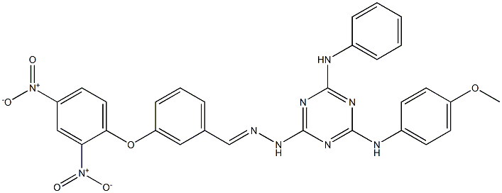 388079-82-1 3-{2,4-dinitrophenoxy}benzaldehyde [4-anilino-6-(4-methoxyanilino)-1,3,5-triazin-2-yl]hydrazone