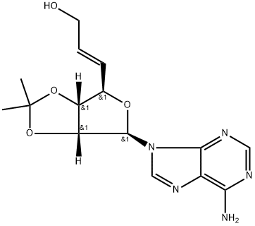 (E)-3-((3aR,4R,6R,6aR)-6-(6-amino-9H-purin-9-yl)-2,2-dimethyltetrahydrofuro[3,4-d][1,3]dioxol-4-yl)prop-2-en-1-ol, 390381-57-4, 结构式