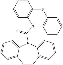 5-(10H-phenothiazin-10-ylcarbonyl)-10,11-dihydro-5H-dibenzo[b,f]azepine Struktur