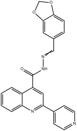 N'-(1,3-benzodioxol-5-ylmethylene)-2-(4-pyridinyl)-4-quinolinecarbohydrazide Struktur