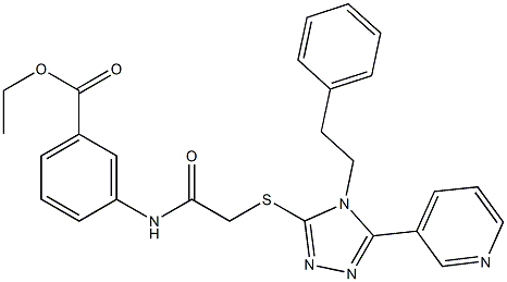 ethyl 3-[({[4-(2-phenylethyl)-5-(3-pyridinyl)-4H-1,2,4-triazol-3-yl]sulfanyl}acetyl)amino]benzoate|