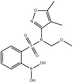 (2-(N-(4,5-dimethylisoxazol-3-yl)-N-(methoxymethyl)sulfamoyl)phenyl)boronic acid 化学構造式