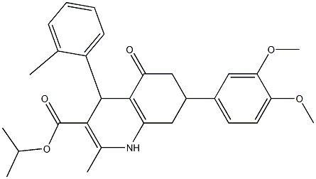 isopropyl 7-(3,4-dimethoxyphenyl)-2-methyl-4-(2-methylphenyl)-5-oxo-1,4,5,6,7,8-hexahydro-3-quinolinecarboxylate|