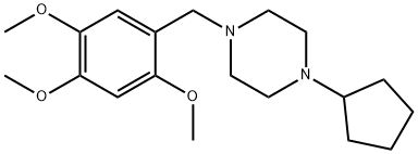 1-cyclopentyl-4-(2,4,5-trimethoxybenzyl)piperazine Struktur