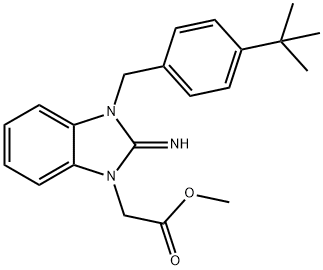 methyl [3-(4-tert-butylbenzyl)-2-imino-2,3-dihydro-1H-benzimidazol-1-yl]acetate Struktur