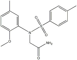 2-{2-methoxy-5-methyl[(4-methylphenyl)sulfonyl]anilino}acetamide 结构式