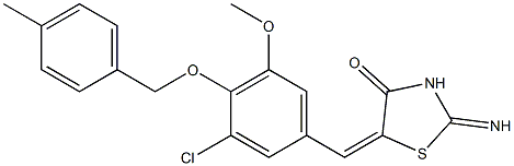 5-{3-chloro-5-methoxy-4-[(4-methylbenzyl)oxy]benzylidene}-2-imino-1,3-thiazolidin-4-one,425679-03-4,结构式