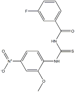 N-(3-fluorobenzoyl)-N'-{4-nitro-2-methoxyphenyl}thiourea Structure