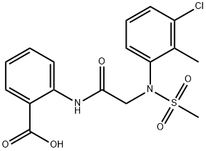 2-({[3-chloro-2-methyl(methylsulfonyl)anilino]acetyl}amino)benzoic acid 化学構造式