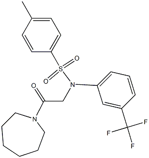 N-(2-azepan-1-yl-2-oxoethyl)-4-methyl-N-[3-(trifluoromethyl)phenyl]benzenesulfonamide 结构式