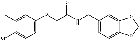 N-(1,3-benzodioxol-5-ylmethyl)-2-(4-chloro-3-methylphenoxy)acetamide 结构式