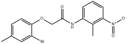 2-(2-bromo-4-methylphenoxy)-N-(2-methyl-3-nitrophenyl)acetamide Structure