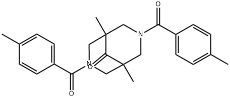 1,5-dimethyl-3,7-bis(4-methylbenzoyl)-3,7-diazabicyclo[3.3.1]nonan-9-one 化学構造式