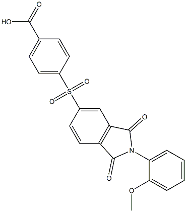 4-{[2-(2-methoxyphenyl)-1,3-dioxo-2,3-dihydro-1H-isoindol-5-yl]sulfonyl}benzoic acid Struktur