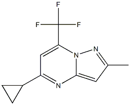 5-cyclopropyl-2-methyl-7-(trifluoromethyl)pyrazolo[1,5-a]pyrimidine 化学構造式