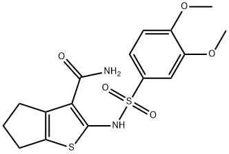 2-{[(3,4-dimethoxyphenyl)sulfonyl]amino}-5,6-dihydro-4H-cyclopenta[b]thiophene-3-carboxamide,438237-28-6,结构式