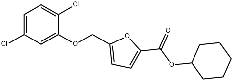 cyclohexyl 5-[(2,5-dichlorophenoxy)methyl]-2-furoate Struktur