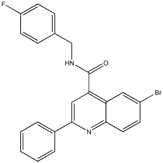 6-bromo-N-(4-fluorobenzyl)-2-phenyl-4-quinolinecarboxamide Struktur