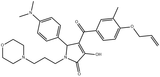 4-[4-(allyloxy)-3-methylbenzoyl]-5-[4-(dimethylamino)phenyl]-3-hydroxy-1-(3-morpholin-4-ylpropyl)-1,5-dihydro-2H-pyrrol-2-one 结构式