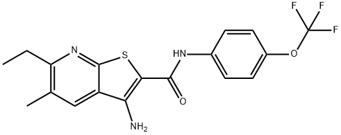 3-amino-6-ethyl-5-methyl-N-[4-(trifluoromethoxy)phenyl]thieno[2,3-b]pyridine-2-carboxamide Structure