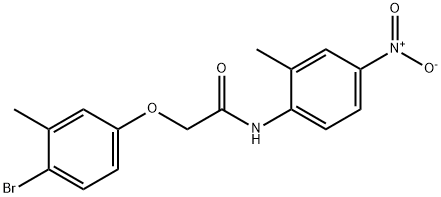 2-(4-bromo-3-methylphenoxy)-N-(2-methyl-4-nitrophenyl)acetamide 化学構造式